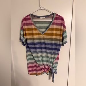 Women’s vneck striped top large